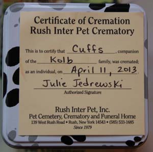 Certificate of Cremation